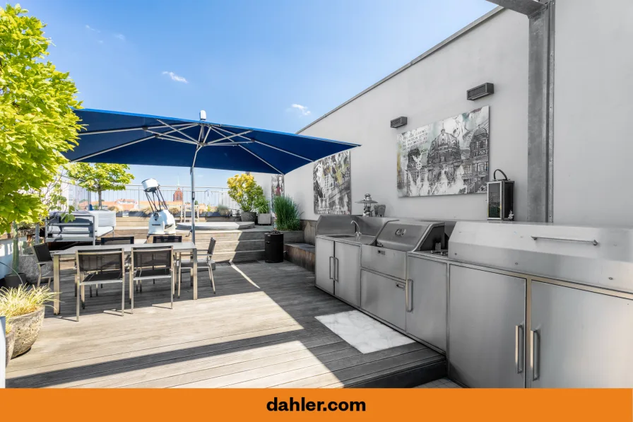 Dachterrasse mit Außenküche - Wohnung kaufen in Berlin / Wilmersdorf - Exklusives Roof-Top Unikat mit  180 Grad Weitblick über Berlin