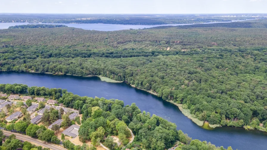 Schlachtensee und Wannsee in Vogelperspektive