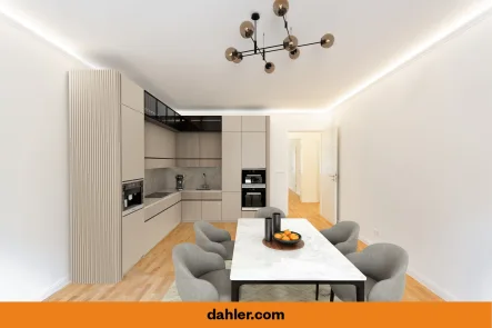 Wohnküche_Visualisierung - Wohnung kaufen in Berlin / Wilmersdorf - Frisch sanierte 3-Zimmer-Wohnung in Bestlage