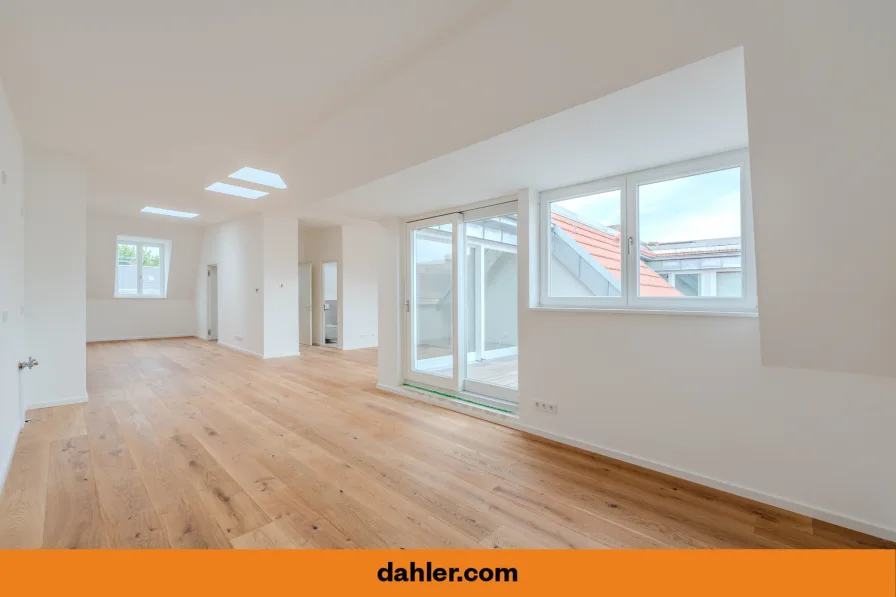 Blick zum Wohnzimmer - Wohnung kaufen in Berlin / Charlottenburg - Traumhaftes Penthouse mit geräumiger Dachterrasse und Klimaanlage