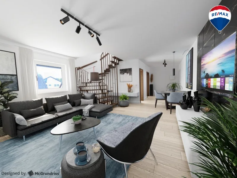 Beispiel Wohnzmmer - Wohnung kaufen in Haßloch - Moderne 3-ZKB-Maisonette-Wohnung in begehrter Lage