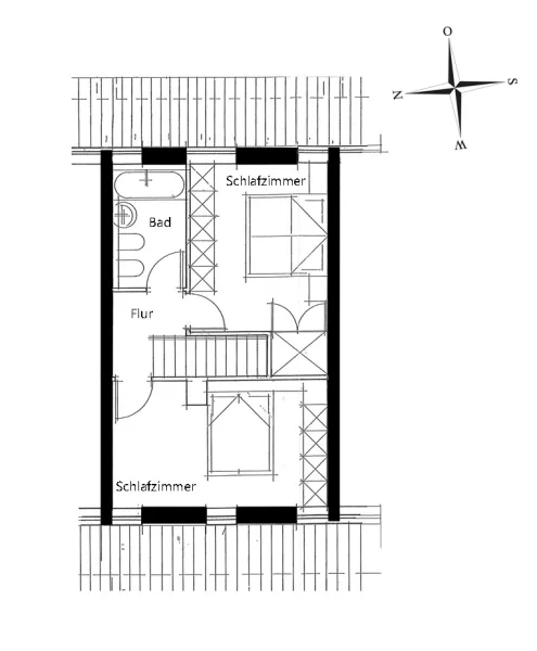 Zweite Ebene der Maisonettewohnung