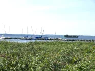 Bootssteg des Segelvereins vor der Haustür