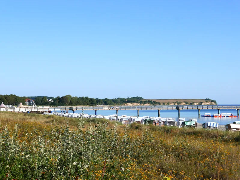 Strandbereich mit Seebrücke