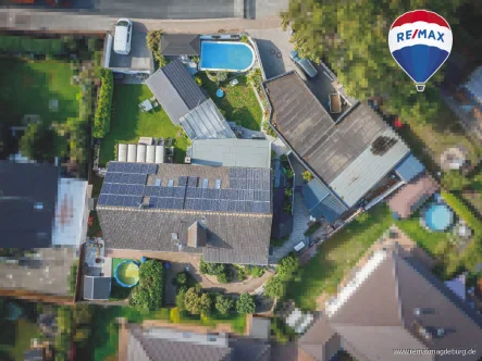 Luftbild Grundstück - Haus kaufen in Danndorf - 2 Doppelhaushälften mit 3 WE als  Mehrgenerationenhaus