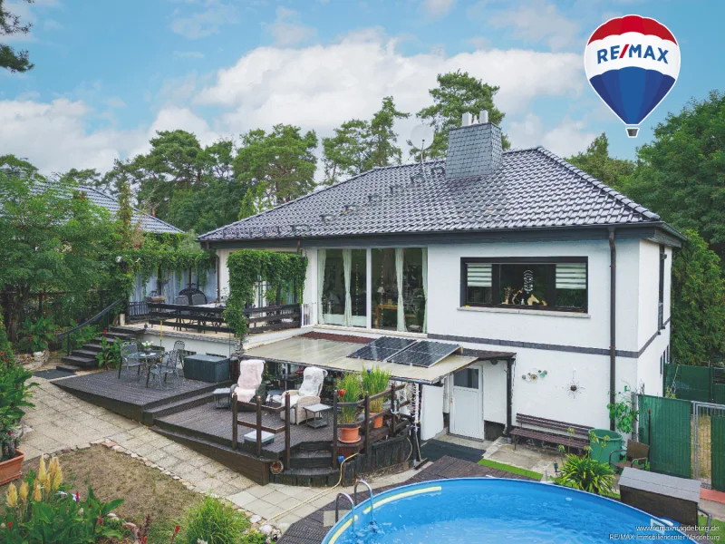 Rückansicht - Haus kaufen in Gommern / Vogelsang - Naturnahes Traumhaus mit großem Garten