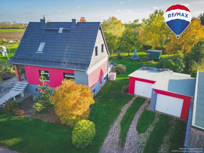 Luftaufnahme - Haus kaufen in Biere - Grünes Paradies: Ihr Traumhaus im Einklang mit der Natur