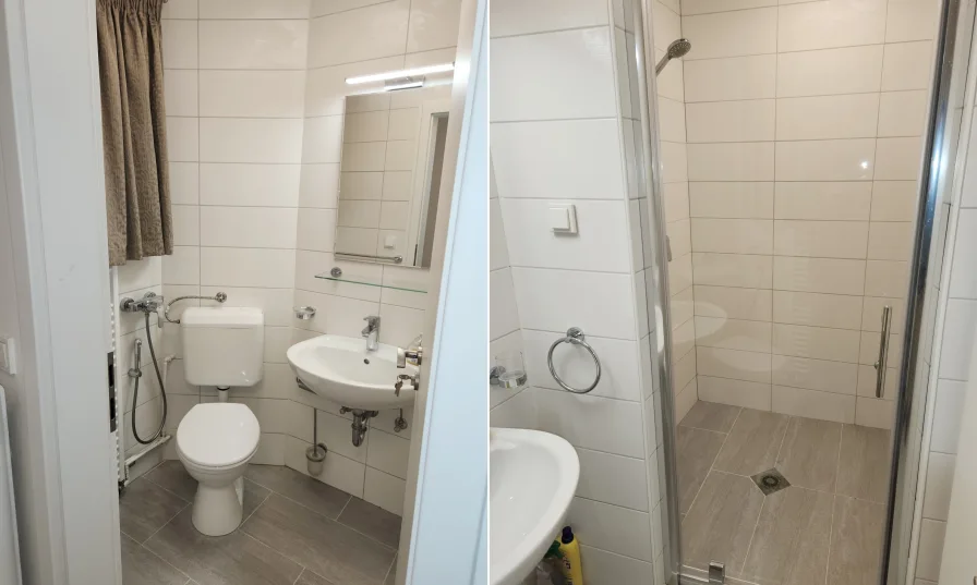 Gäste-WC mit separatem Duschbereich