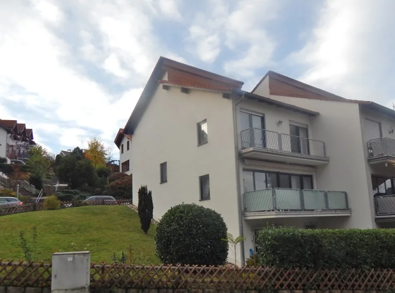 Blick auf das Haus mit Garten - Haus kaufen in Bad Kreuznach - Wohn(t)raum im Splitt Level-Stil