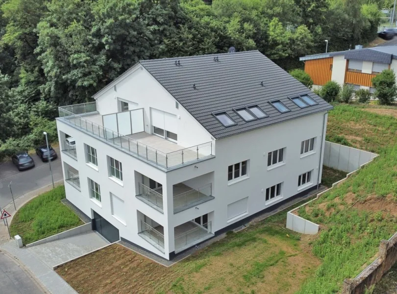 Vogelperspektive - Wohnung kaufen in Bingen - Energieeffiziente KfW 55 Maisonettewohnung mit 2 Loggien