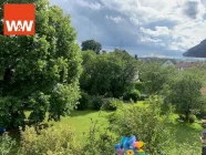 Ausblick  Balkon und Wohnzimmer