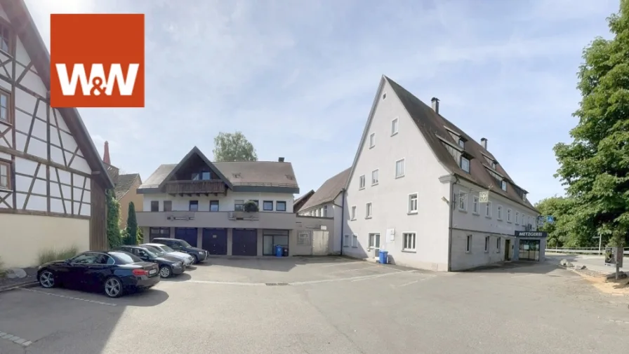 Titelbild - Haus kaufen in Heuchlingen - Ehemalige Gaststätte mit Saal, Metzgerei, separatem EFH und weiteren Nebengebäuden zu verkaufen