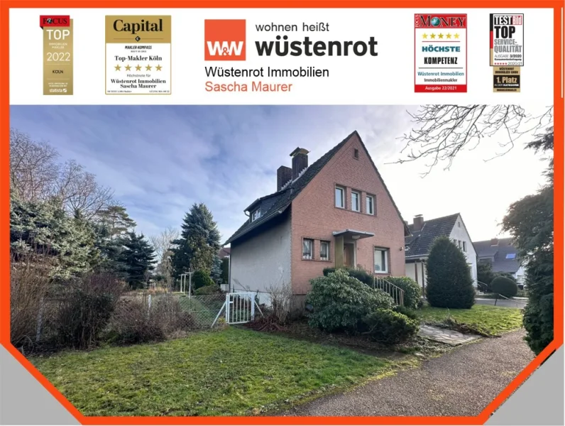 Startbild - Haus kaufen in Köln - Zum Grundstückspreis: Freistehendes Einfamilienhaus mit überdachter Terrasse und großem Garten!