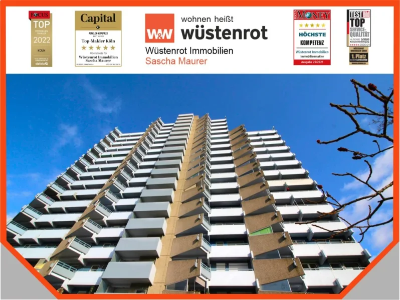 Startbild a - Wohnung kaufen in Köln / Chorweiler - Kapitalanleger aufgepasst! Barrierefreie 2 Zimmer Wohnung in top gepflegtem Hochhaus!