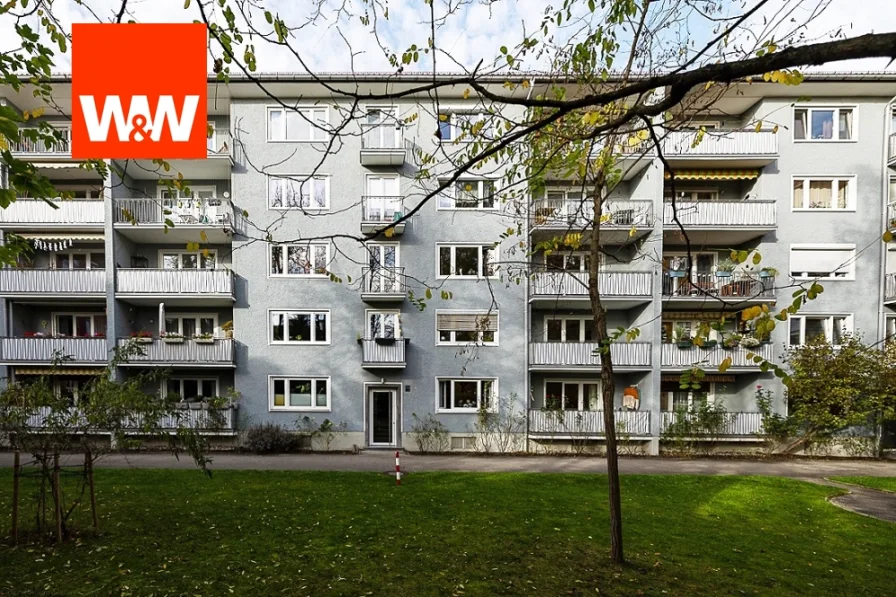 Ansicht Innenhof - Wohnung kaufen in München - Schönes vermietetes Appartement in Schwabing-West, Top Lage z. Olympia- Luitpoldpark. Frei März/24