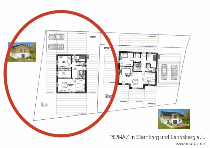 Beispiel für Bebauung - Grundstück kaufen in Kaufering - Sonniges Baugrundstück mitten in Kaufering
