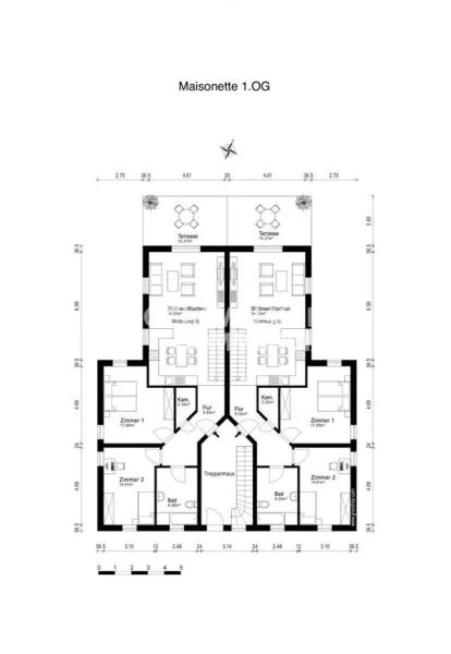 Grundriss Maisonette 1. OG