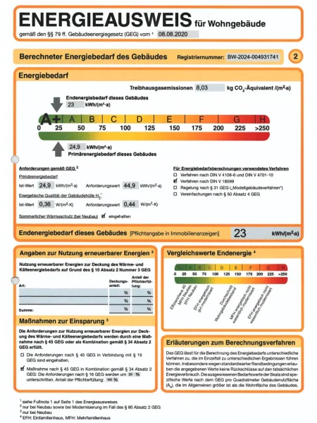 Auszug Energieausweis