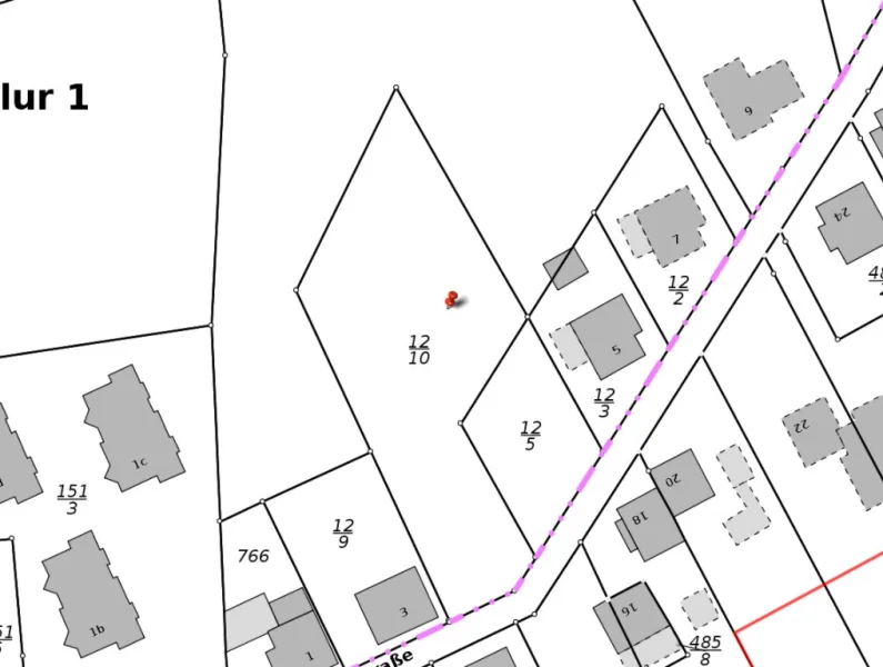 Flurkarte Grundstück 12 / 10 - Grundstück kaufen in Gerstungen - Vielseitig gestaltbares Baugrundstück in familienfreundlicher Lage nahe Eisenach