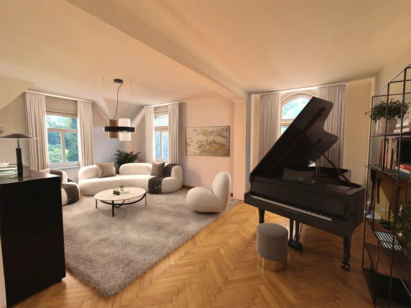 Wohnzimmer - Wohnung kaufen in Eisenach - ***Preisreduzierung*** Maisonette-Wohnung der Extraklasse direkt am Kartausgarten