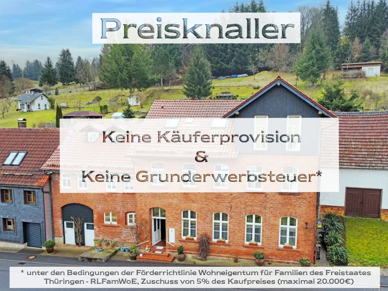  - Haus kaufen in Schleusingen - **PROVISIONSFREI** Eigennutz oder Kapitalanlage? Dreifamilienhaus mit traumhaftem Garten in idyllischer Ruhe