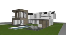 3D-Ansicht, Planungsbeispiel Einfamilienhaus mit Pool