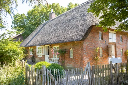 Rückansicht - Haus kaufen in Struckum - Idyllisches Wohnen unter Reet in Nordseenähe