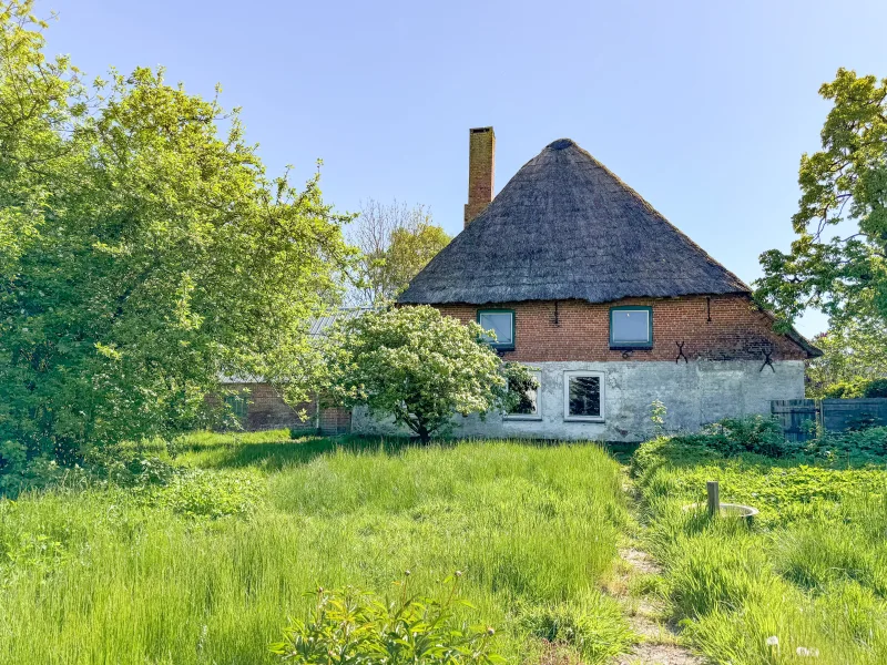 Gartenseite - Haus kaufen in Seeth - Liebhaberobjekt - Resthof - Nordfriesland