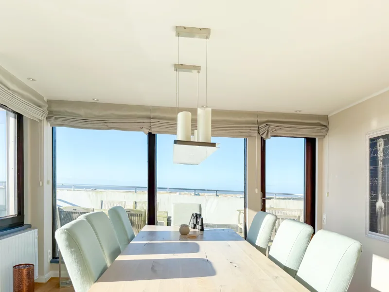 Esstisch - Wohnung mieten in Sankt Peter-Ording - Penthouse mit 180 ° Meerblick                          über den Horizont