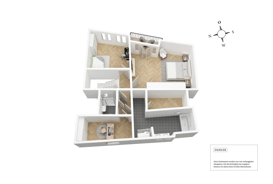 Visualisierung Grundriss 6. Obergeschoss