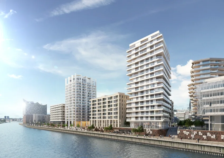 Landzunge Visualisierung - Wohnung kaufen in Hamburg, HafenCity - Süd-Lage zwischen Elbfluss und Grasbrookhafen in der HafenCity