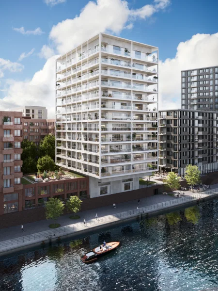 Außenansicht PULSE Visualisierung  - Wohnung kaufen in Hamburg - Traumhaftes zwei-Zimmer-Apartment im Neubauprojekt "PULSE"