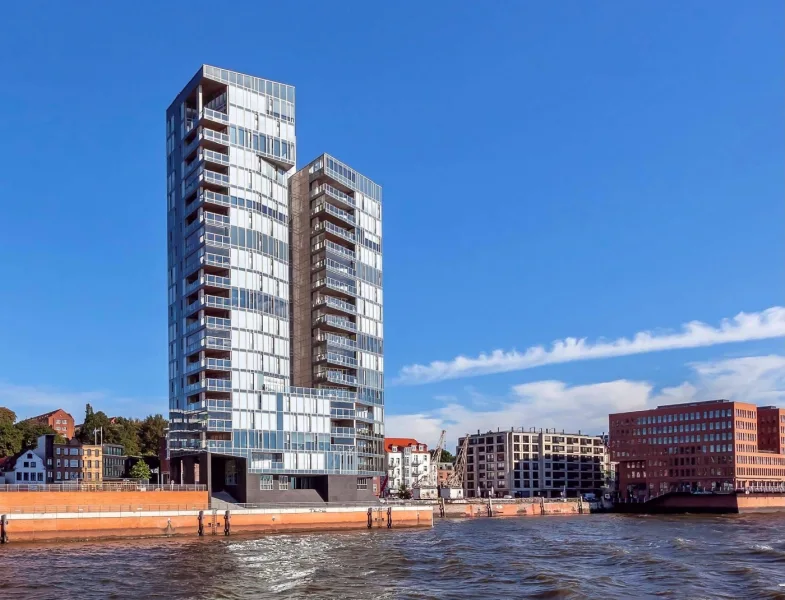 Außenansicht - Wohnung mieten in Hamburg-Holzhafen - Möblierte Design-Wohnung mit traumhaftem Hafenpanorama