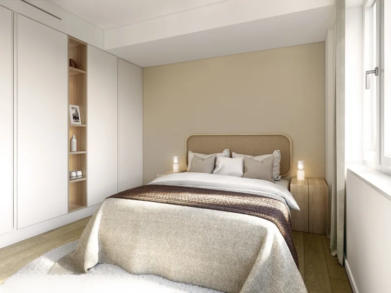 Schlafzimmer Impression - Wohnung mieten in HafenCity, Hamburg - Luxuriöse 3-Zimmer-Wohnung im exklusiven Neubauprojekt ElevenDecks