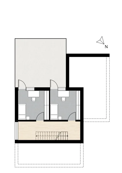 Grundriss Untergeschoss mit Terrasse - Haus mieten in Remscheid - Modernes Einfamilienhaus in Toplage von Remscheid Reinshagen