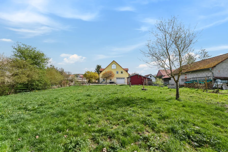 Garten Blick zum Haus