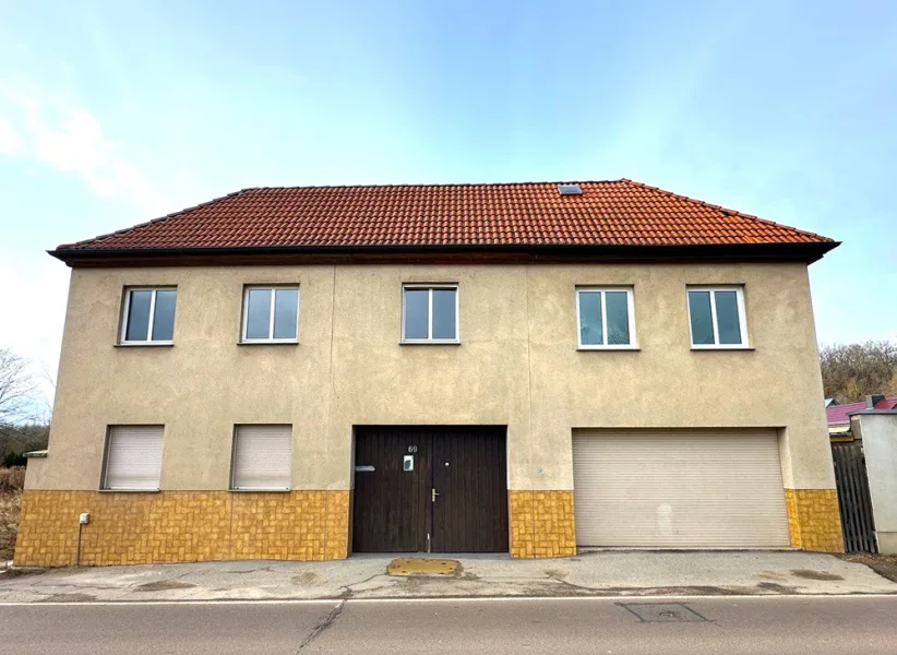 Hausansicht - Haus kaufen in Elsteraue OT Predel - Großes Zweifamilienhaus mit Entwicklungspotenzial