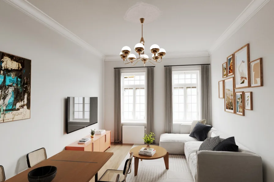 Einrichtungsbeispiel - Wohnung kaufen in Leipzig - Altbau mit herrlichen Stuck-Elementen