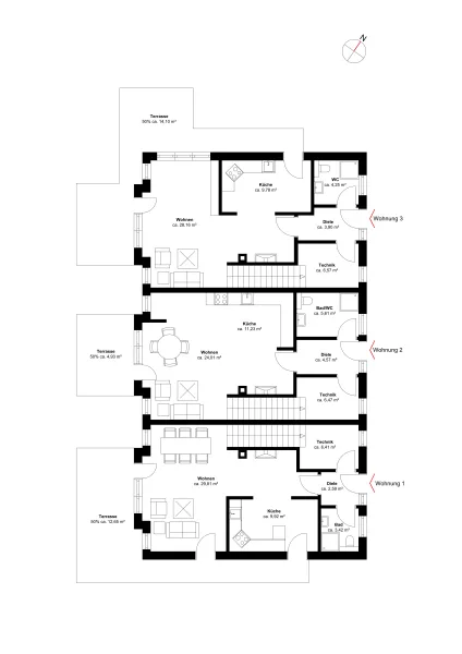 Erdgeschoss Mehrfamilienhaus