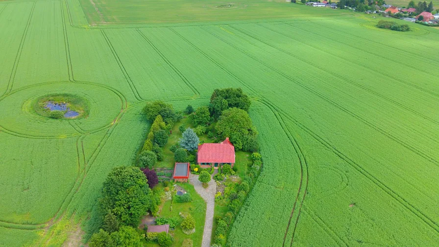 Luftaufnahme und Blick in die nähere Umgebung