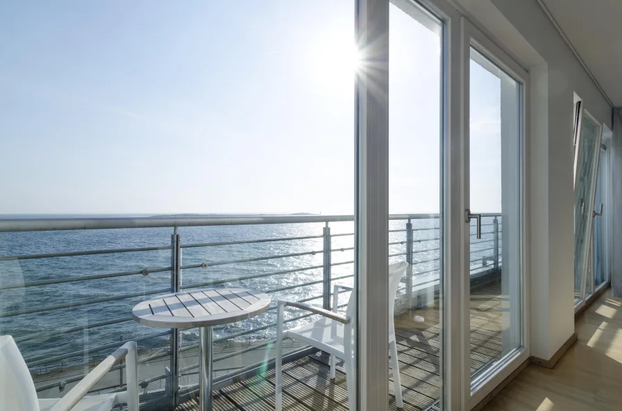 Blick vom Balkon auf die Düne