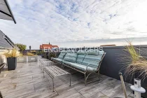 Terrasse mit Blick über die Dächer von Norderney