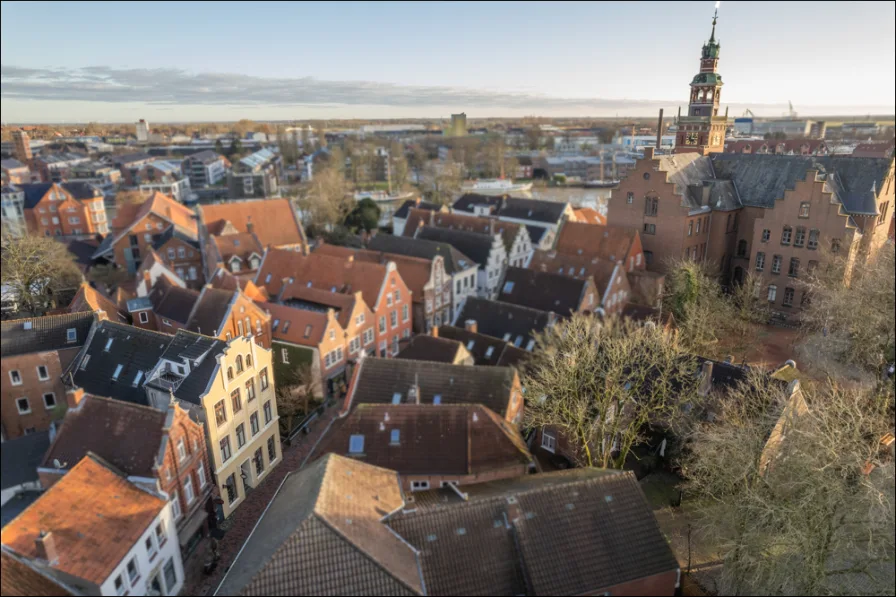 Luftaufnahme Altstadt mit Blick auf das Rathaus