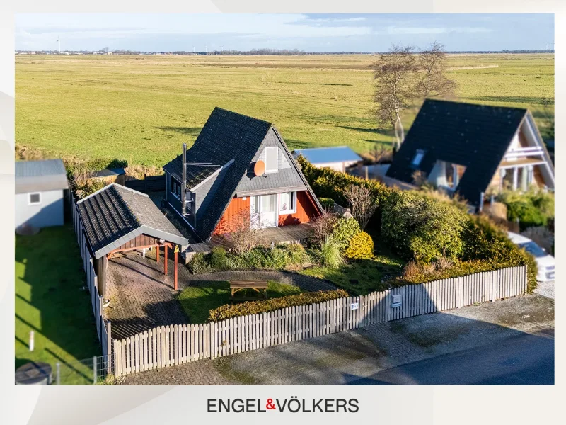  - Haus kaufen in Südbrookmerland - Gemütliches Nurdachhaus am Großen Meer – Eigentumsgrundstück mit Weitblick