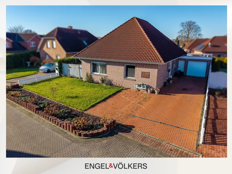  - Haus kaufen in Rhauderfehn - Wohnen auf einer Ebene - Bungalow mit überdachter Terrasse und Garten!