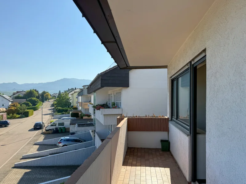 Balkon mit Blick auf die Berge