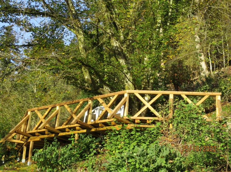 Aussichtskanzel im Park mit 300-jähriger Buche