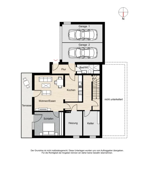 Hanggeschoss mit "Top" ausgestatterer Ferienwohnung.