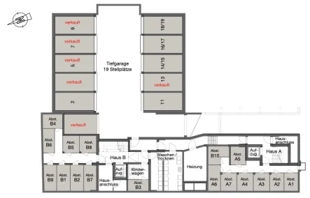 Tiefgaragenstellplätze - Wohnung kaufen in Stuttgart - Neubau-4-Zimmer Maisonette Wohnung mit Dachterrasse