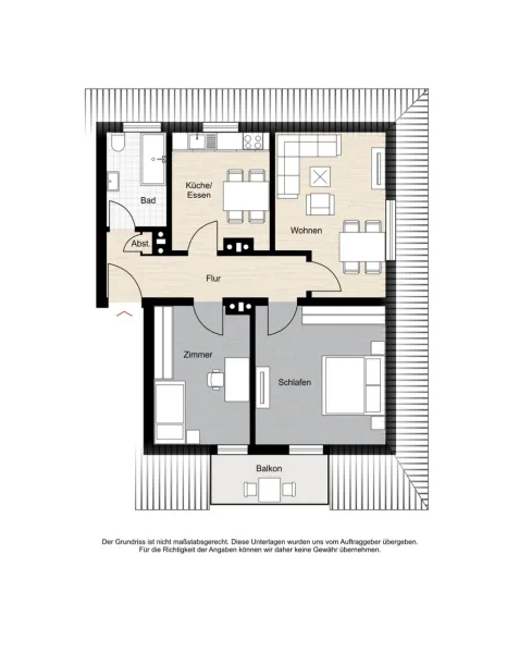 Grundriss - Wohnung kaufen in Ansbach - 3-Zimmer Wohnung im Hochparterre mit Balkon